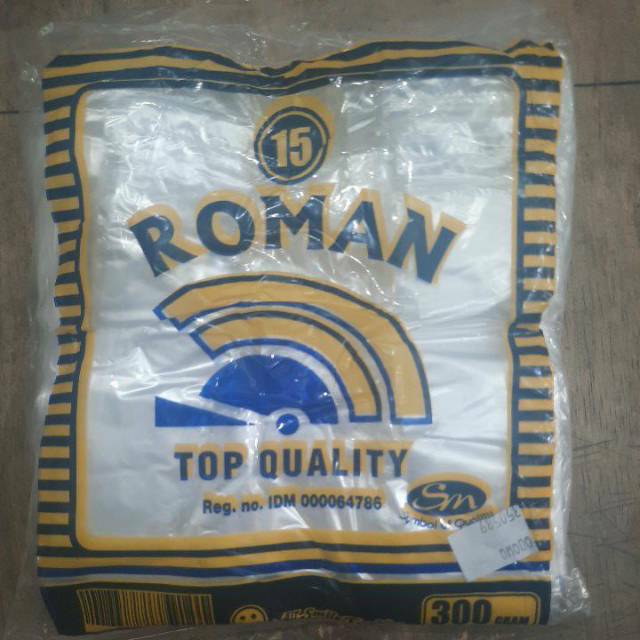 Kantong plastik kresek bening Roman uk.15 x 33