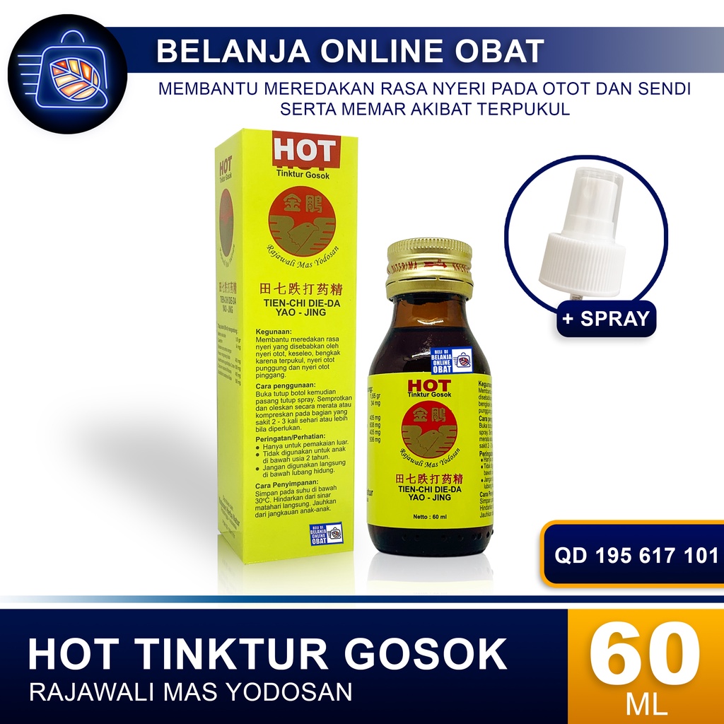 TINKTUR GOSOK RAJAWALI MAS YODOSAN HOT 60ML /Tien Chi Die Da Yao Jing