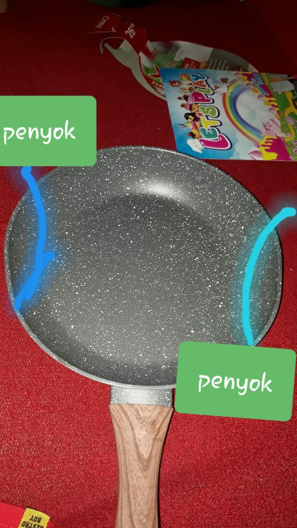 Fp0633 26cm Cypruz Fry Pan Kayu Marble Teflon Induksi