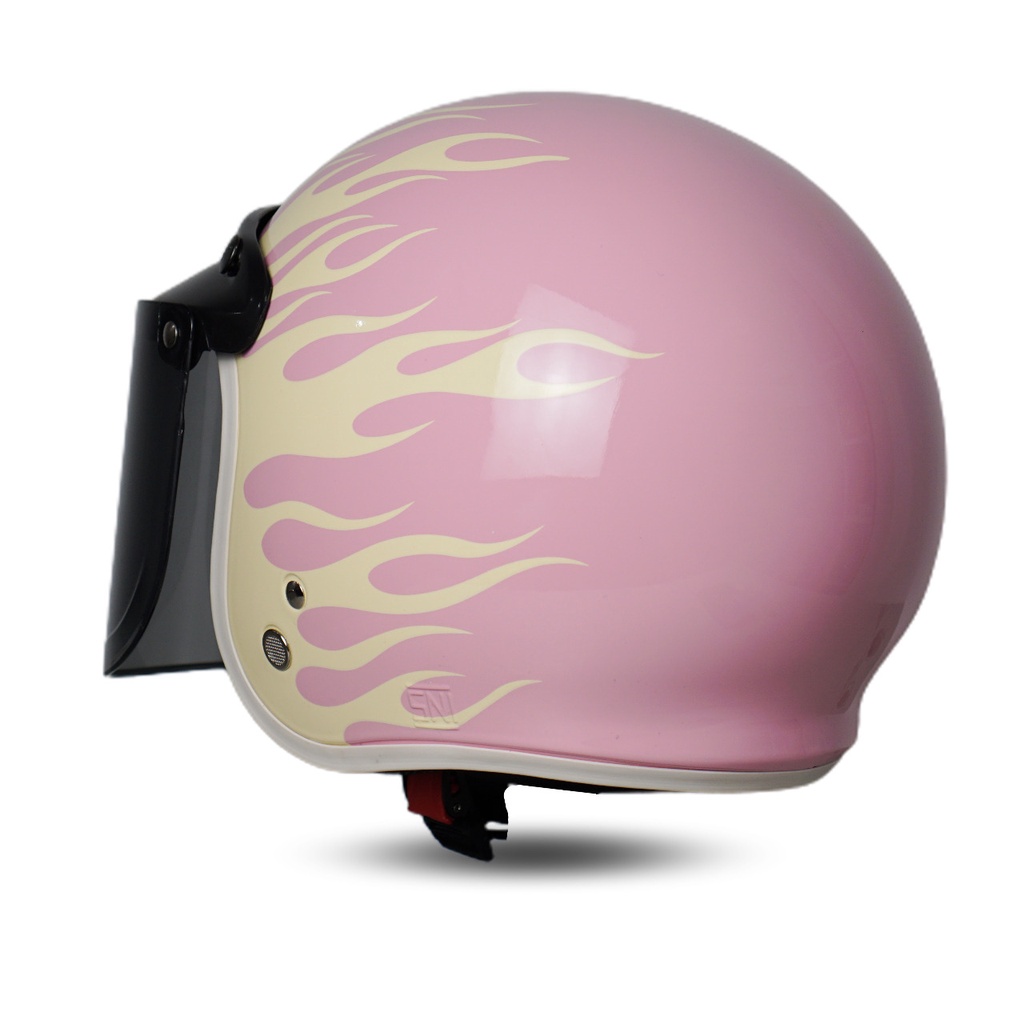 Helm Retro Dewasa SNI BR01 Flame Terbaru