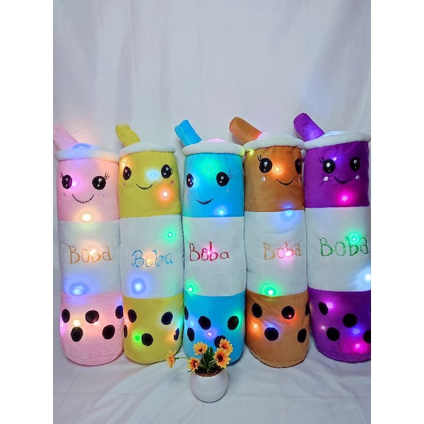 Boneka Boba Guling Led 60CM Viral Bahan Lembut Dan Nyaman