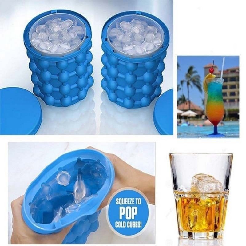 IKILOSHOP Ice Genie Silicone Ice Bucket Cube Maker Mold Tray Cetakan Es Batu Silikon