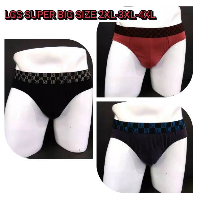 Celana Dalam Pria Big Size LGS 200 ISI 3Pcs/Pack Bahan Katun