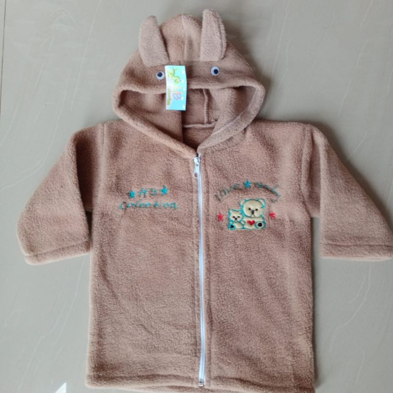Jaket bayi lembut tebal bulu-Lembut tebal coklat