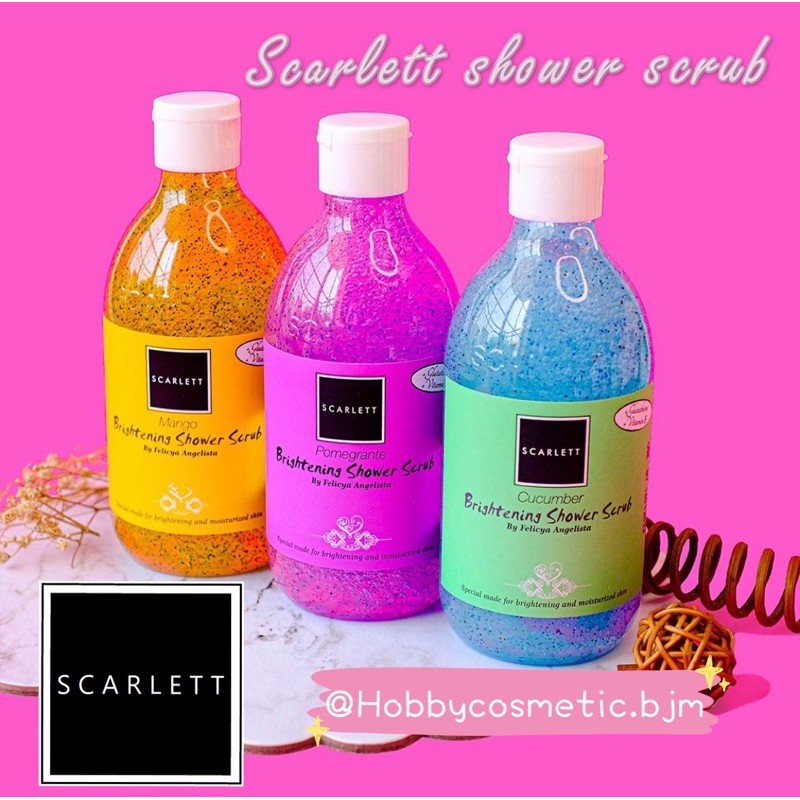ORI BPOM scarlett shower scrub 300ml whitening sabun mandi brightening scarlet 300 ml ORIGINAL