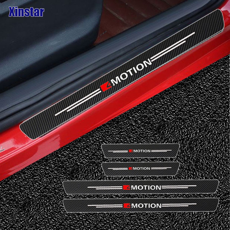 Stiker Pelindung Pintu Mobil 4 Motion Carbon fiber Untuk Volkswagen Polo Fox Up Golf Gol Voyage Besouro T2 Santana