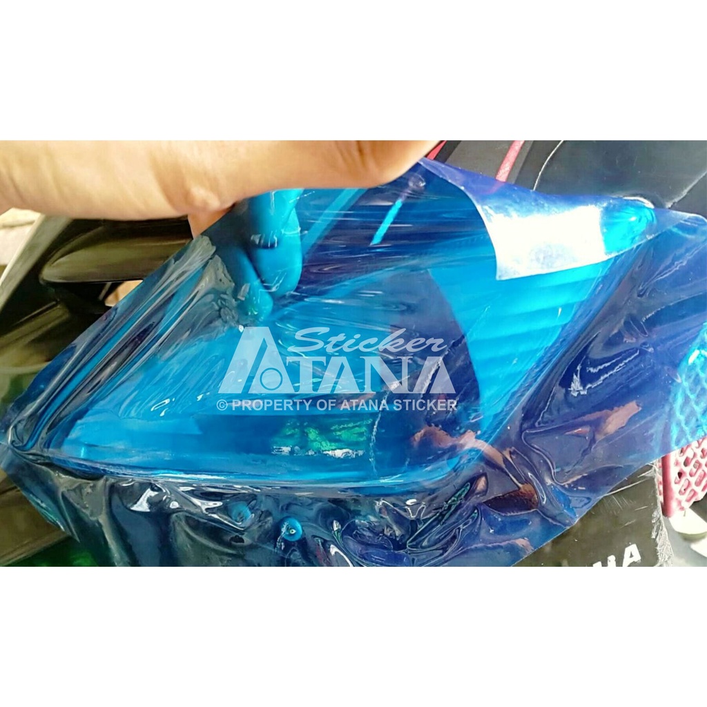 Skotlet Biru Transparan Bening Glossy Scotlet Blue Transparent Glos Stiker Tembus Pandang Sticker Smoke Scolite Hybrid Scotlight Anti Gores Transparant Decal Vinyl Wrap Body Dekorasi Aksesoris Lampu Headlamp Motor Mobil Hp Laptop Neon Box Aerox Lexi PCX