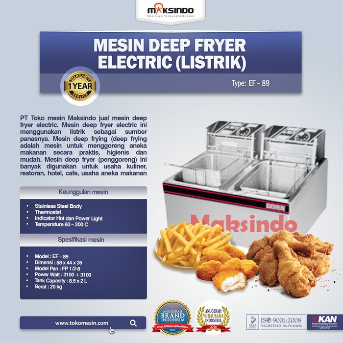 Mesin Deep Fryer 2 Tank – 2 Basket EF – 89 J1