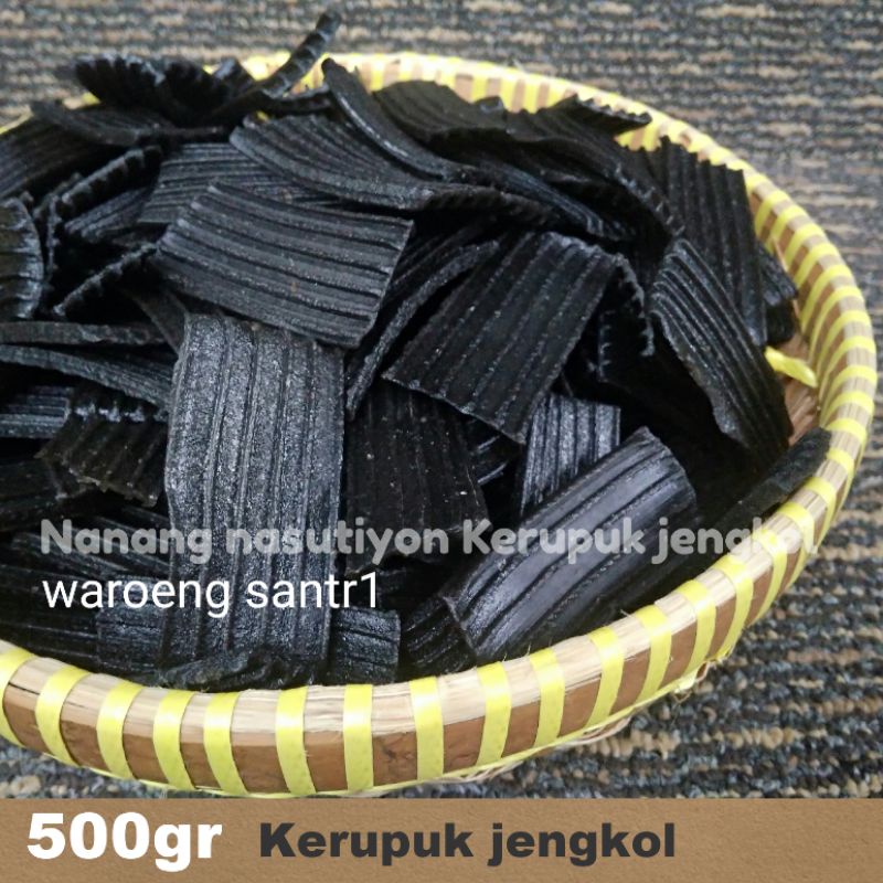 

Krupuk kerupuk jengkol kotak hitam mentah mekar siap goreng 500gram