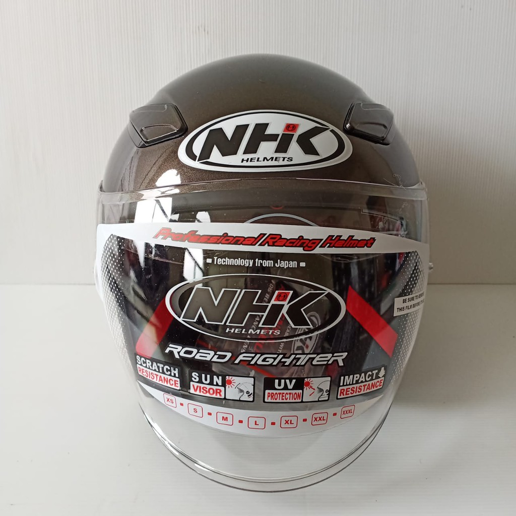 HELM NHK R1 GUNMATE  NHK R-1 POLOS SOLID GUNMATE DOUBLE VISOR