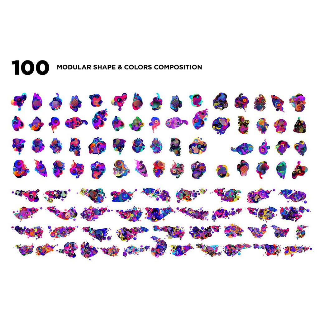 100 Modular Pattern Illustration - Vector Designs