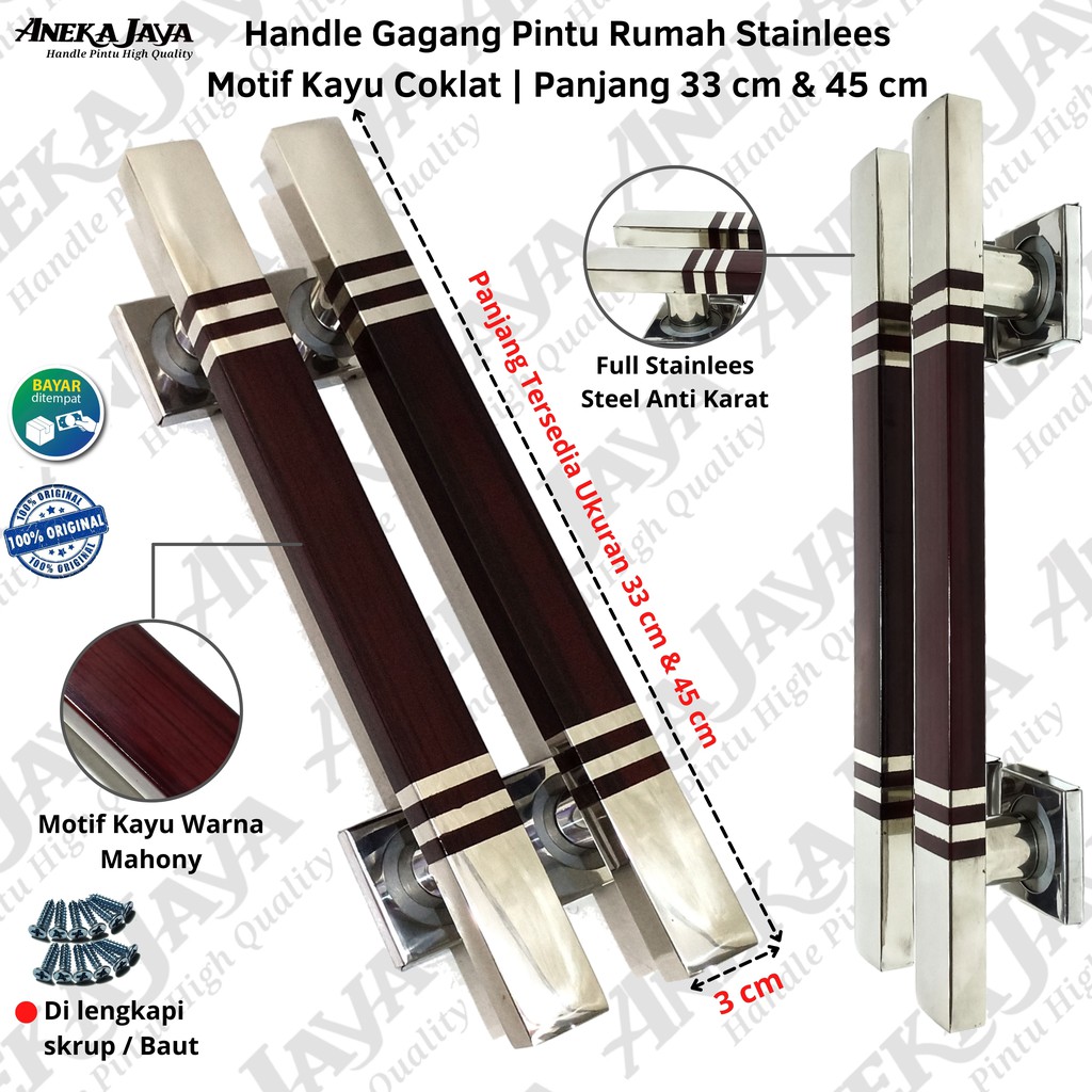 Handle pintu rumah stainlees panjang 33 cm &amp; 45 cm | Gagang Pintu rumah | Tarikan Pintu rumah murah