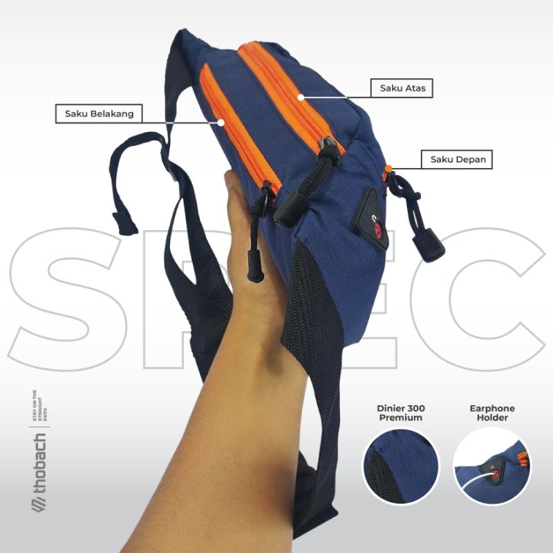 THOBACH - WAIST BAG LIZARD TAS PINGGANG PRIA WANITA AJUSTABLE TRENDI MULTIFUNGSI