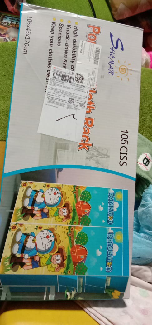 Shenar,lemari Baju Plastik Pakaian Anak Bayi/lemari Kain Portable-105 Ciss (buka Samping) Karakter