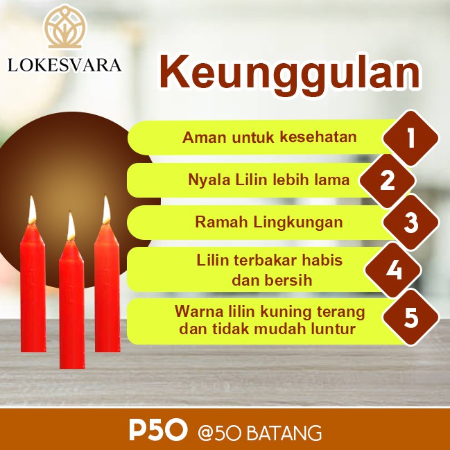 Lilin Sembahyang Parafin Sukhavati P50 Merah