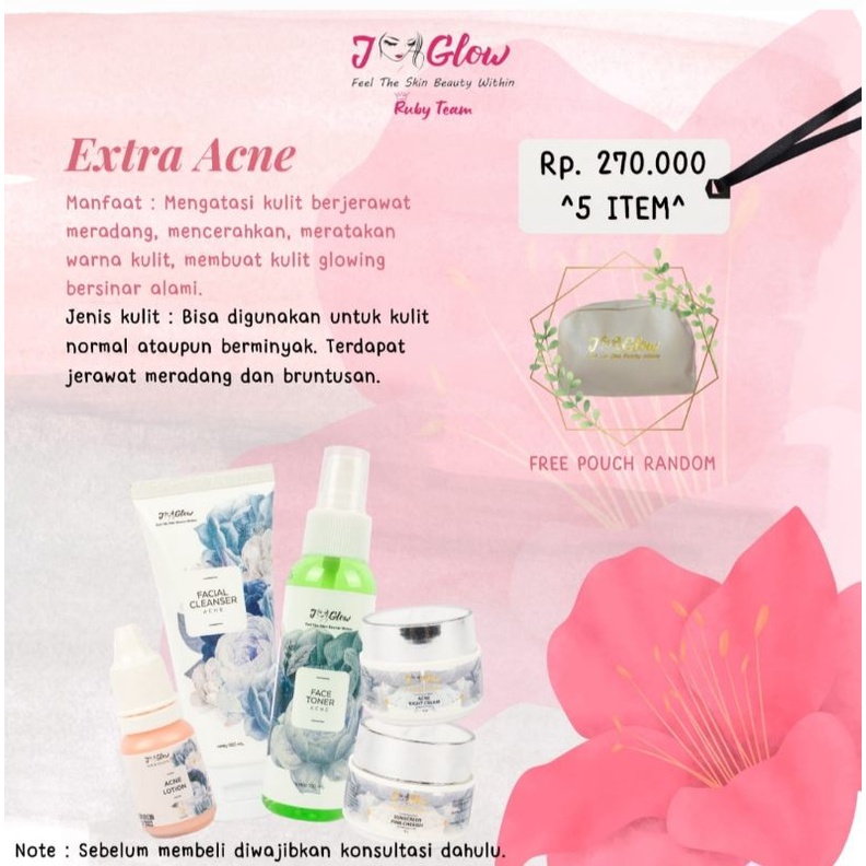 Jglow skincare PAKET EXTRA ACNE SULFUR )AMPUH MENGATASI MASALAH JERAWAT BATU/MERADANG-2