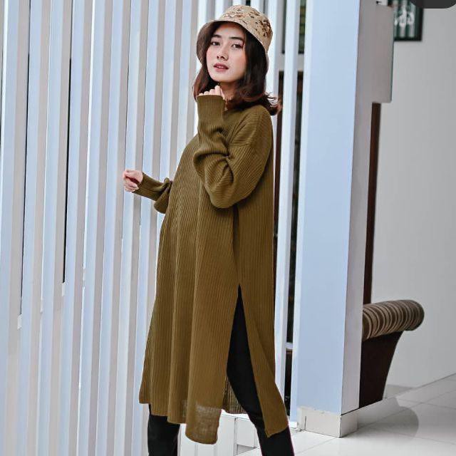 CUCI GUDANG!! Tunik Slit Rajut / Tunik Knited Belah