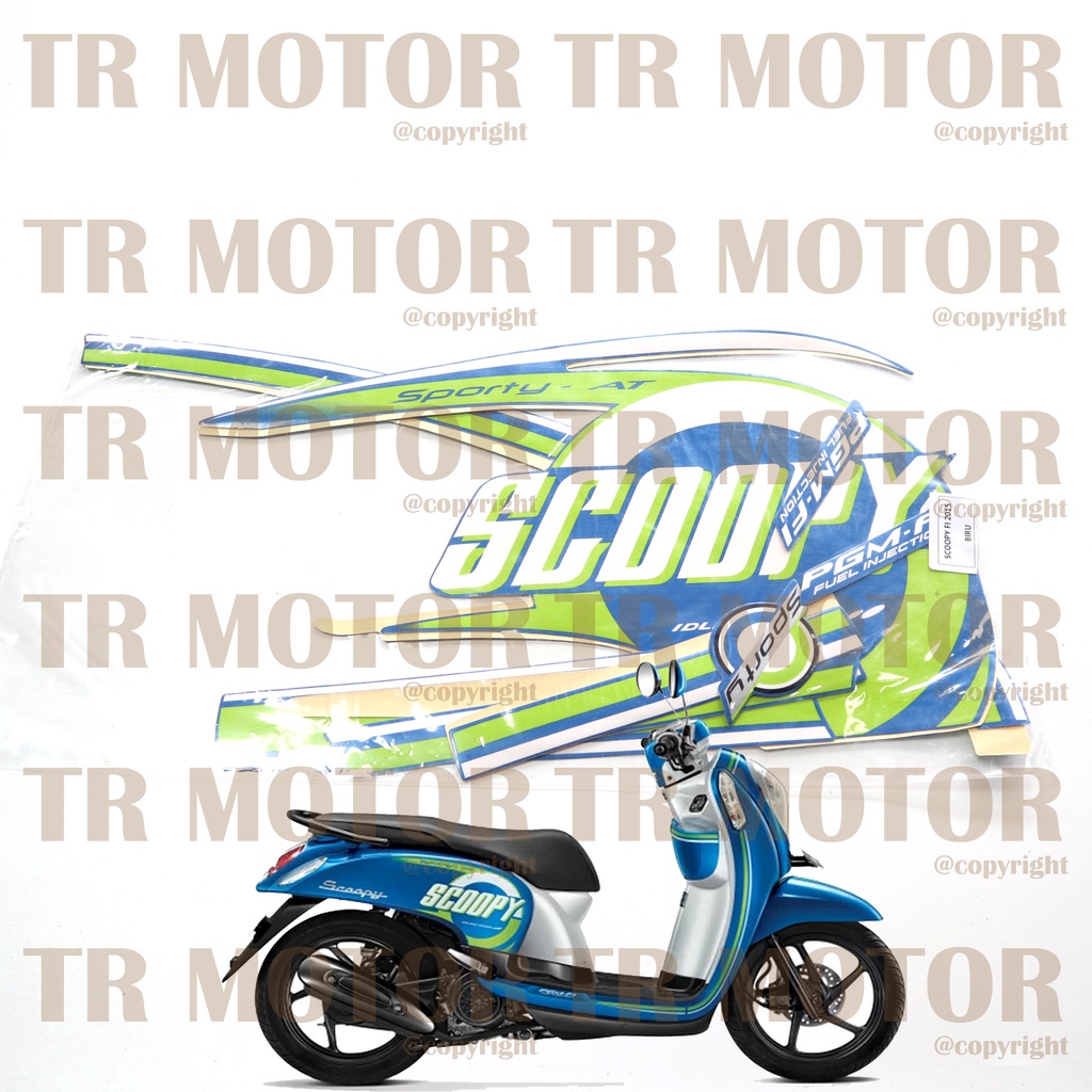 Stiker Motor Scoopy Fi 2015 Sticker Striping Full Set Motor