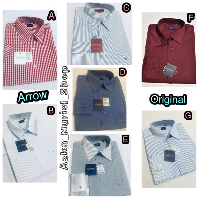 Kemeja Pria ARROW Original Lengan Panjang & Carlos Moreno Pendek