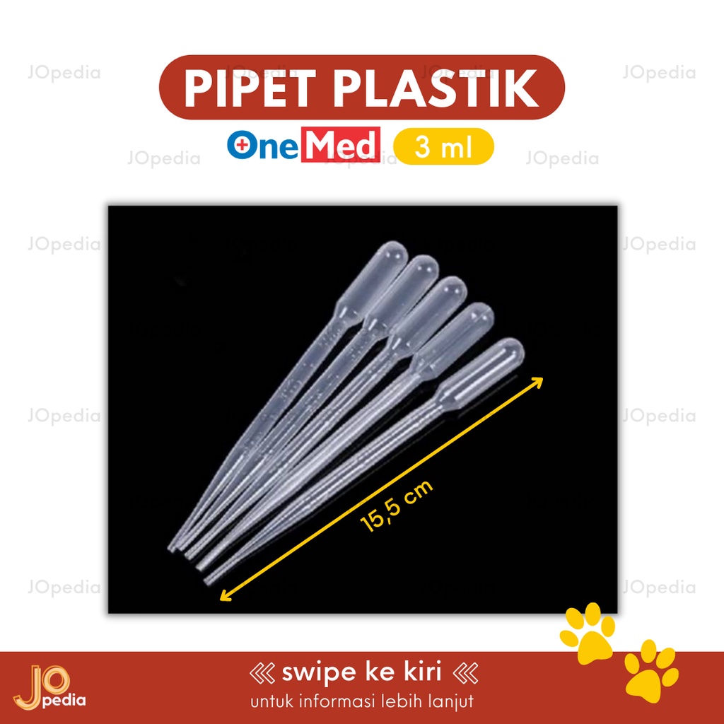 PIPET PLASTIK ONEMED 3ml Pipet Kucing Anjing Kelinci Minum Susu Obat Pipet Ikan Kutu Air 3 ml