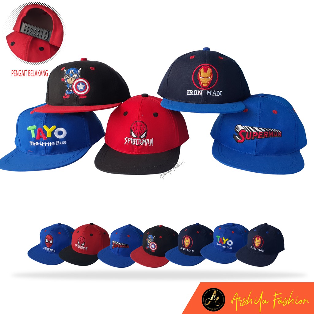 Snapback Anak Karakter Jagoan / Snapback anak usia 4 - 12 tahun / Arshila_fashion