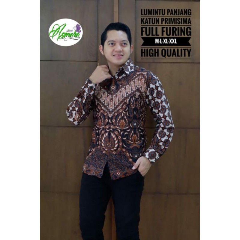 Kemeja Batik Exclusive Pria Terbaru Batik Lengan Panjang/Pendek Lapis Furing LUMINTU