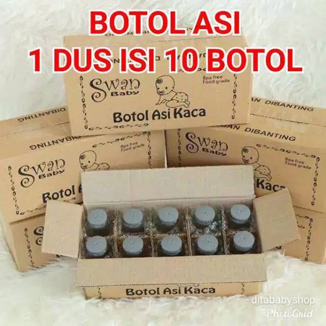 Isi 10PCS Botol Asi Kaca 100ml 1box isi 10pcs/ Botol kaca Asi Botol asi SWAN botol