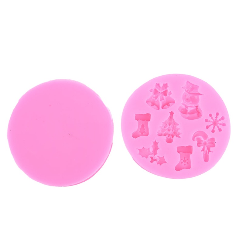 (Theredsunrisesiwy.Id) Cetakan Fondant / Cokelat Bahan Silikon Desain Boneka Salju Tema Natal Untuk Dapur