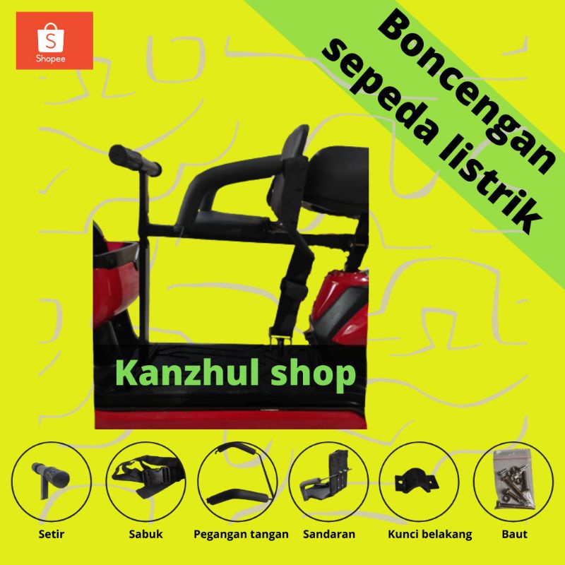 kursi boncengan anak sepeda listrik anak depan safety+sandaran kursi anak sepeda listrik boncengan a