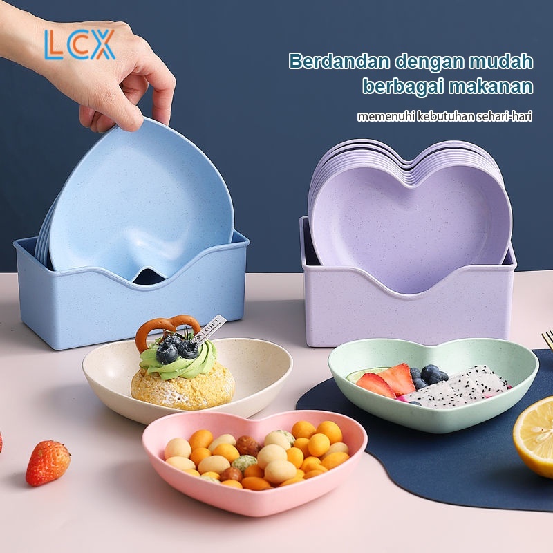 LCX Piring Makan Saji | Berbentuk Hati Plate Piring Saji | Ramah Lingkungan | Biodegradable VS-85