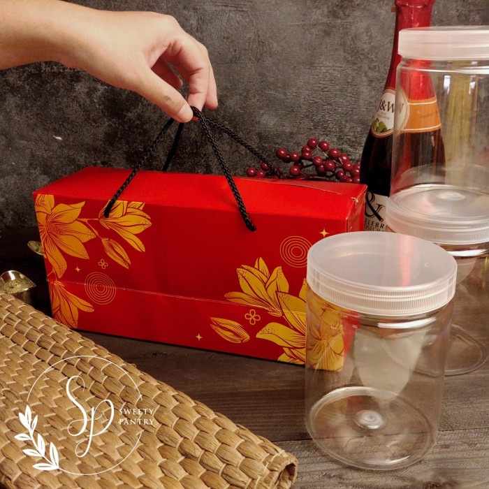 

Box/Dus/Packaging Toples Jar Kue Kering Imlek Cny Pb Red Lotus 053