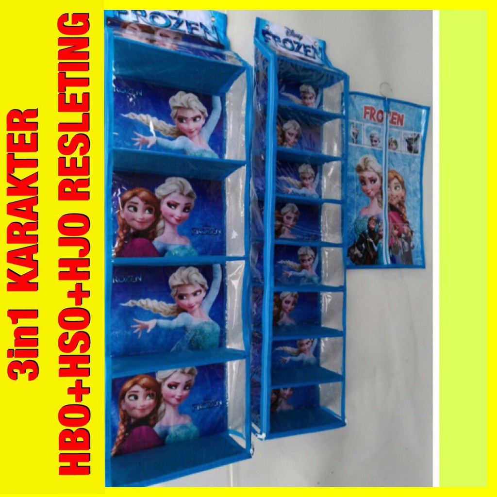 Paket 3 In Set Hjo + Hbo + Hso Motif Frozen Biru Bagus Tebal 3 In Set Anti Debu