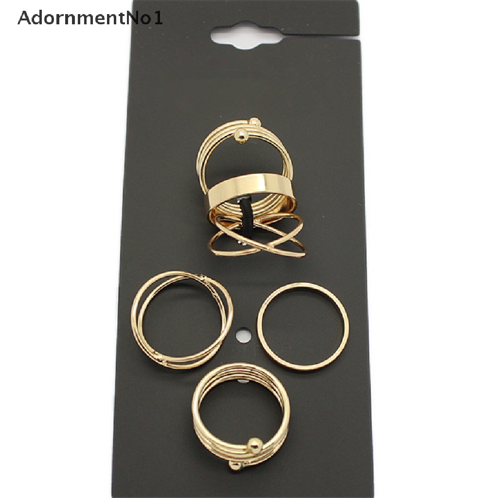 (AdornmentNo1) 6pcs / Set Cincin Buku Jari Aneka Bentuk Bahan Alloy Gaya Punk Untuk Wanita