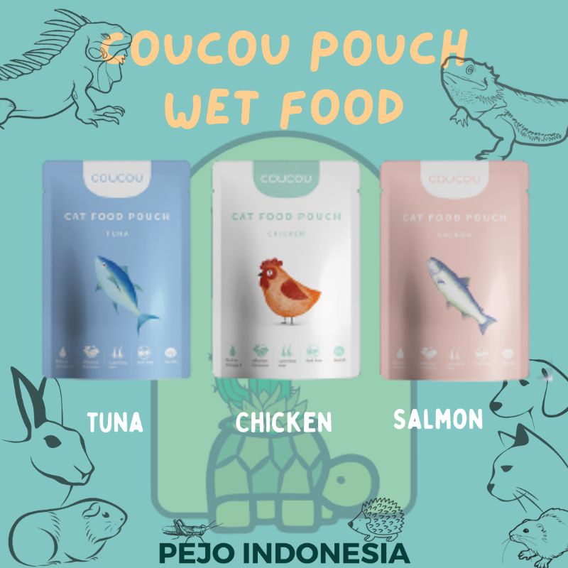 Coucou wet food makanan kucing basah tuna salmon chicken 85g