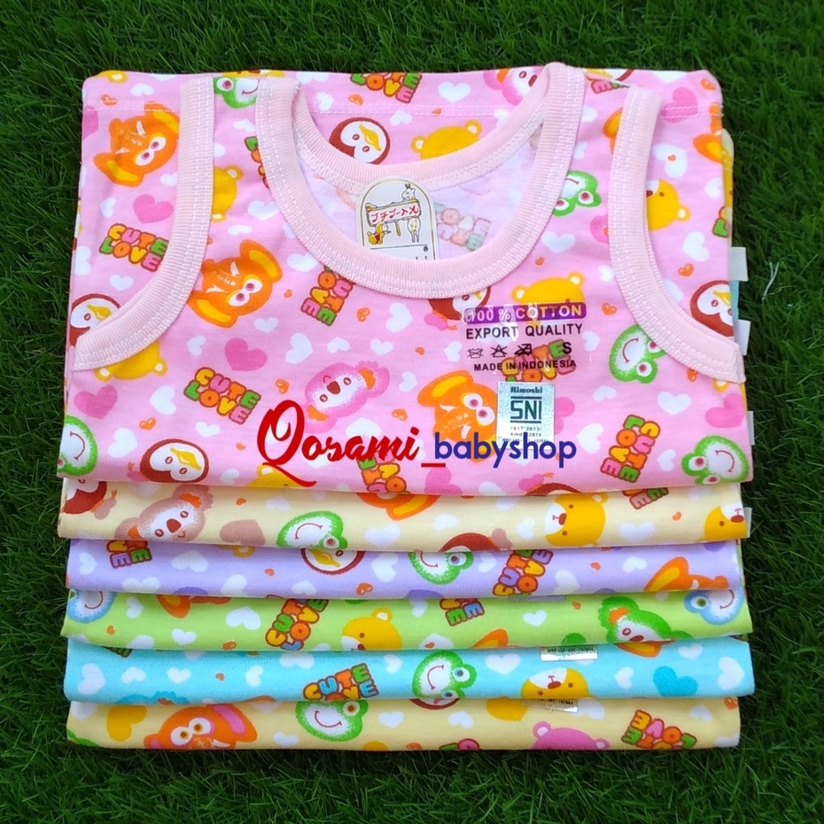 RIMOSHI 3 pcs Kaos Buntung Bayi Motif Print Uk S,M,L,XL SNI