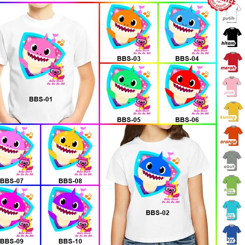 Ready [FREE NAMA] Baju Kaos COUPLE  ANAK DAN DEWASA BABY SHARK ULTAH ULANG TAHUN