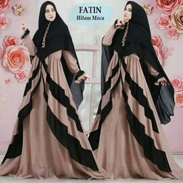 (RBN) set gamis fatin syar'i edisi lll + jilbab soft pad antem