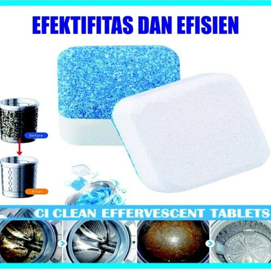 Tablet Obat Pembersih Mesin Cuci ISI 5PCS/Tablet Sabun Pembersih Mesin Cuci Anti Bakteri Anti Bau