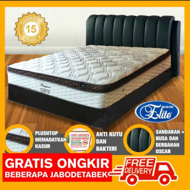 Kasur Spring Bed Elite Serenity Honeymoon Plushtop Ranjang Divan Sandaran Set Shopee Indonesia