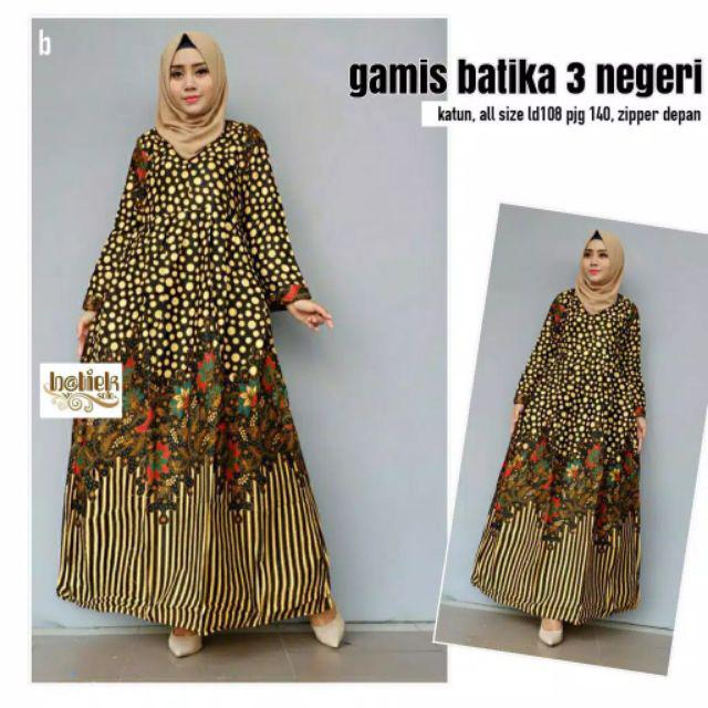 Couple Batik Gamis Batika 3 Negeri - Couple Batik Kemeja & Gamis Muslim - Couple Gamis Pesta