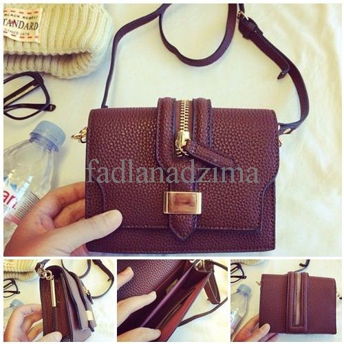 TAS SELEMPANG IMPORT WANITA JT8405 COFFEE