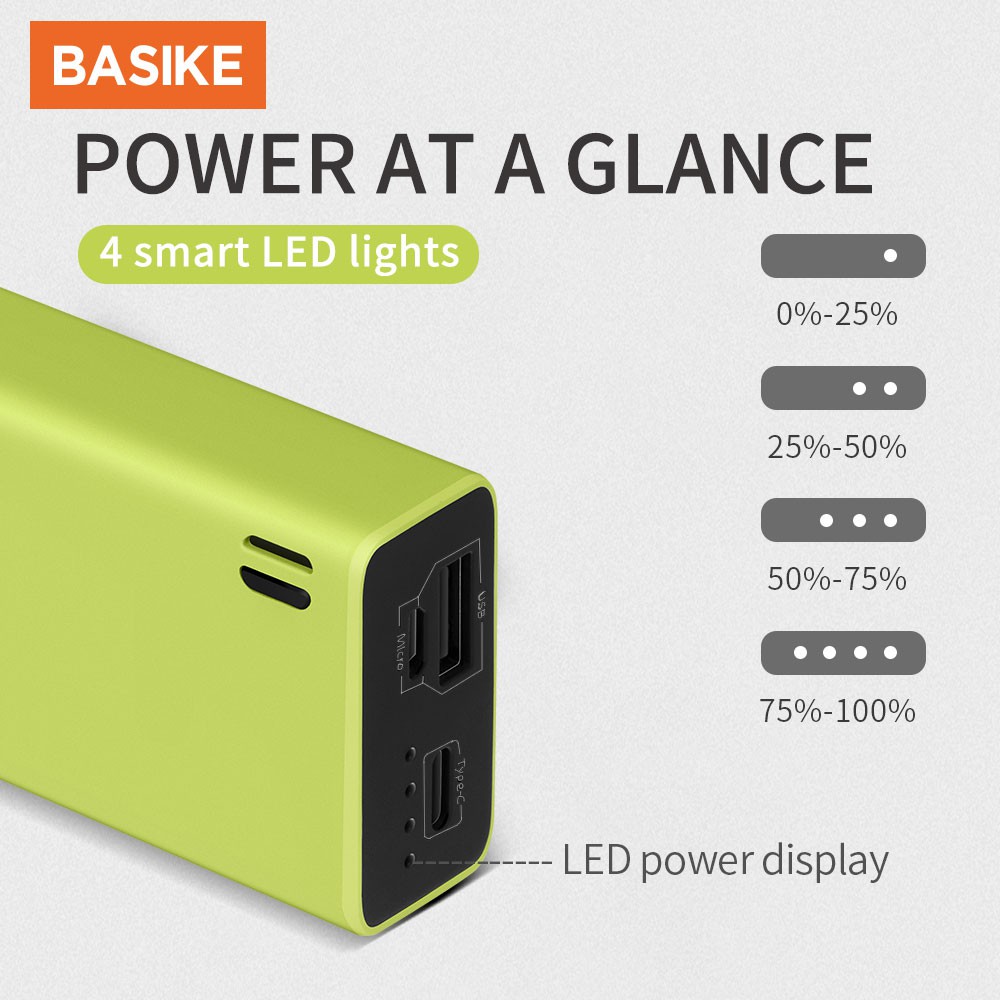 PowerBank Murah Mini Power Bank Fast Charging Dual USB LCD BASIKE 10000 mAh Iphone Xiaomi Samsung