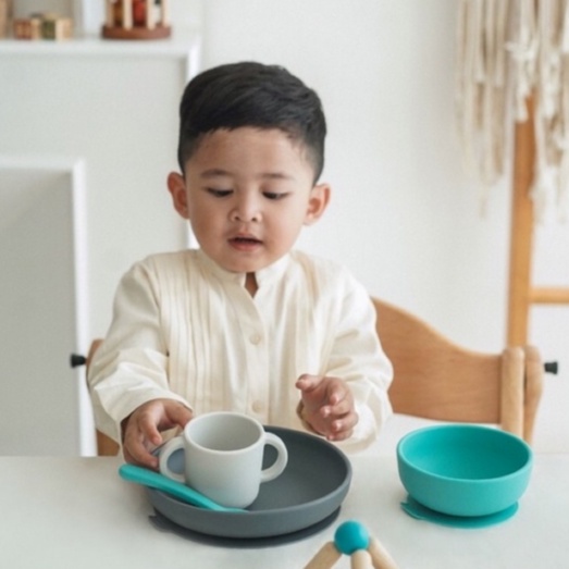 EKOBO Silicone Baby Meal Set | Peralatan Makan MPASI Set Makan Bayi Silicone With Suction