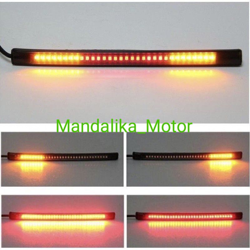 Lampu Led Stop Rem Strip 3 in 1 sen senja stop 17cm fleksibel DRL 17cm stoplamp belakang universal