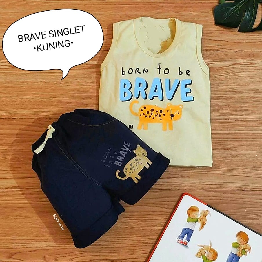 Klik Mds Setelan Baju Bayi Laki-laki Usia 0-6 Bulan Model Tshirt dan Singlet Allsize