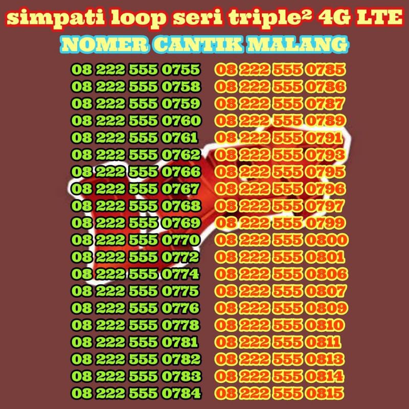 nomor cantik simpati loop