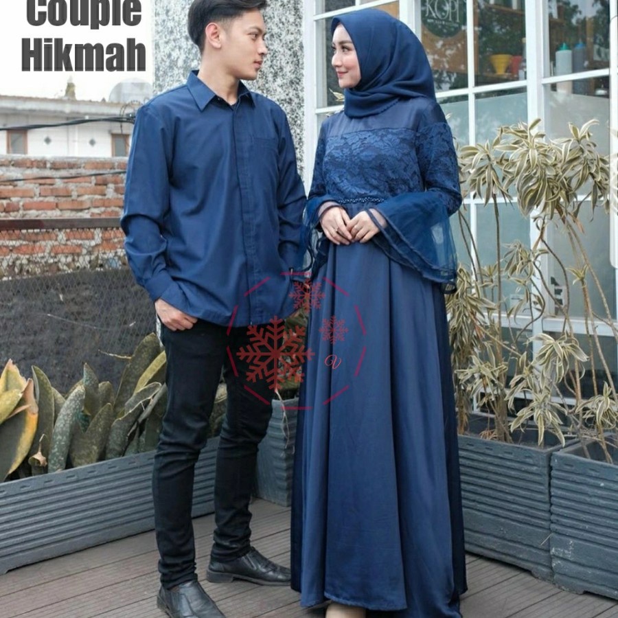 Baju Gamis Couple Pasangan Suami Istri Kekinian Murah Modern Model Terbaru 2022 CP Kpel Kapelan Hikm