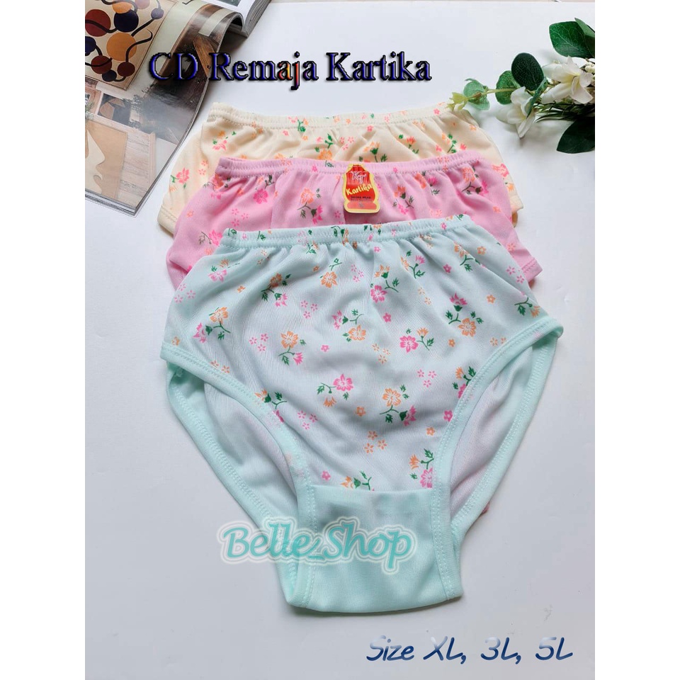 12 Pcs Celana Dalam Wanita Dewasa / Remaja KARTIKA Motif Bunga CD Wanita