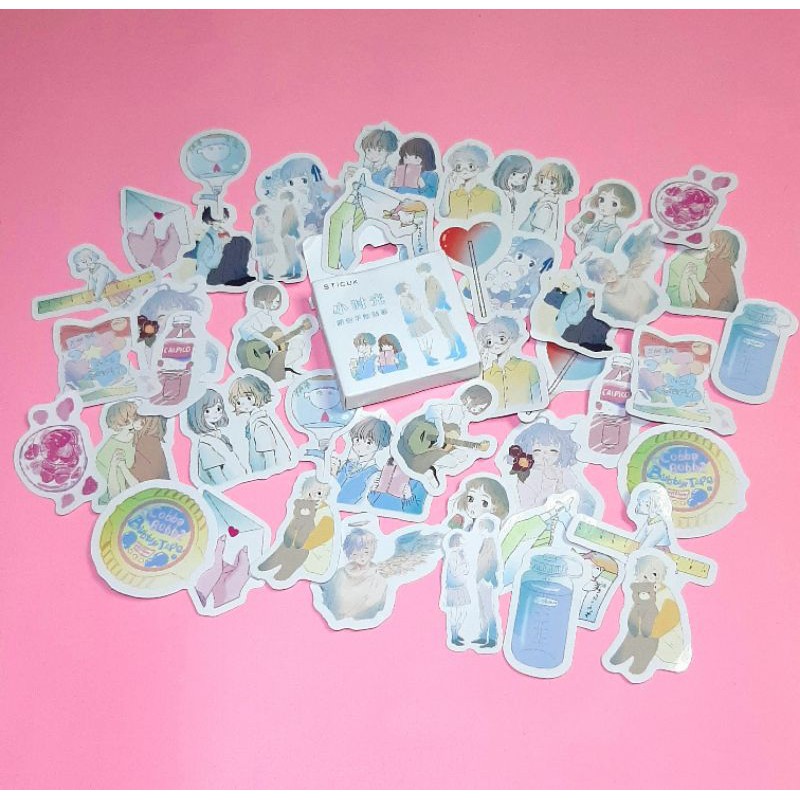 Stiker Kawaii Desain Cartoon Anime