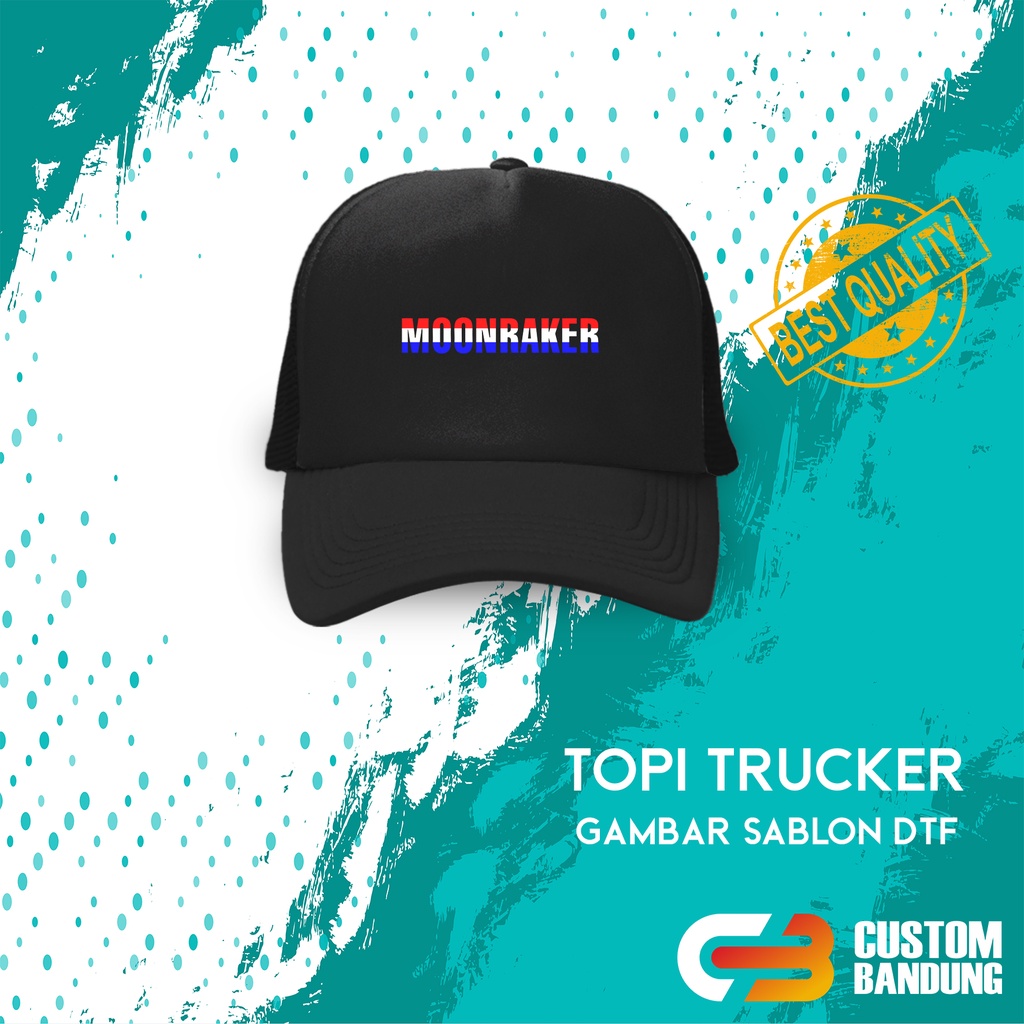 Topi Trucker MOONRAKER 3 Topi Jaring GBR Pria Wanita Bisa COD Original High Quality